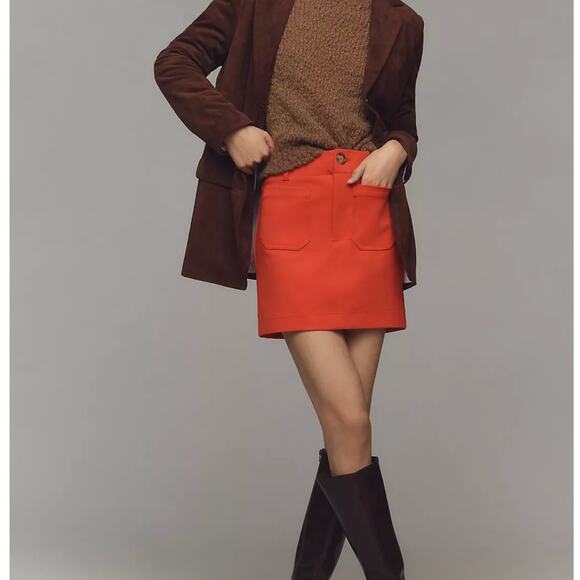 ANTHROPOLGIE x MAEVE Colette Ponte Skirt Mini Edition Red Sz 1X NWT {3E54} - Picture 2 of 5